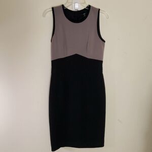 Hugo Boss Black and Brown Sheath Midi Dress Size 4